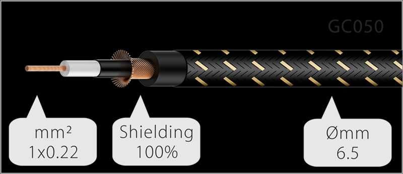 Kabel gitarowy w oplocie 5m Jack-Jack kątowy Roxtone TGJJ310L5 No.11