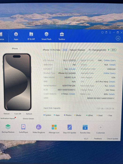 Материнська/системна плата iPhone 15Pro Мах 256Gb