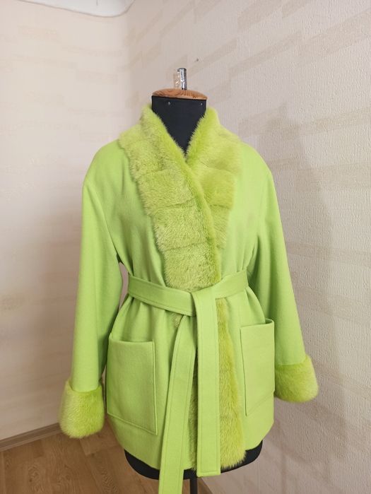 Пальто вовна, кашемір з натуральною норкою