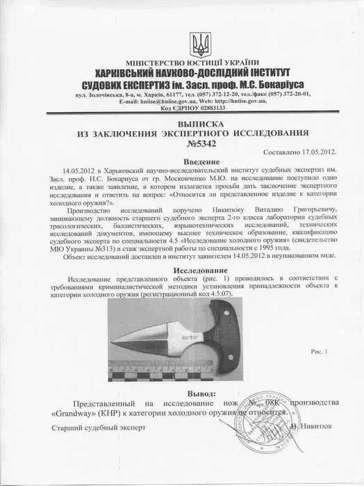 Ніж тичковий тактичний Grand Way 20801-2 Нож тычковый шейник