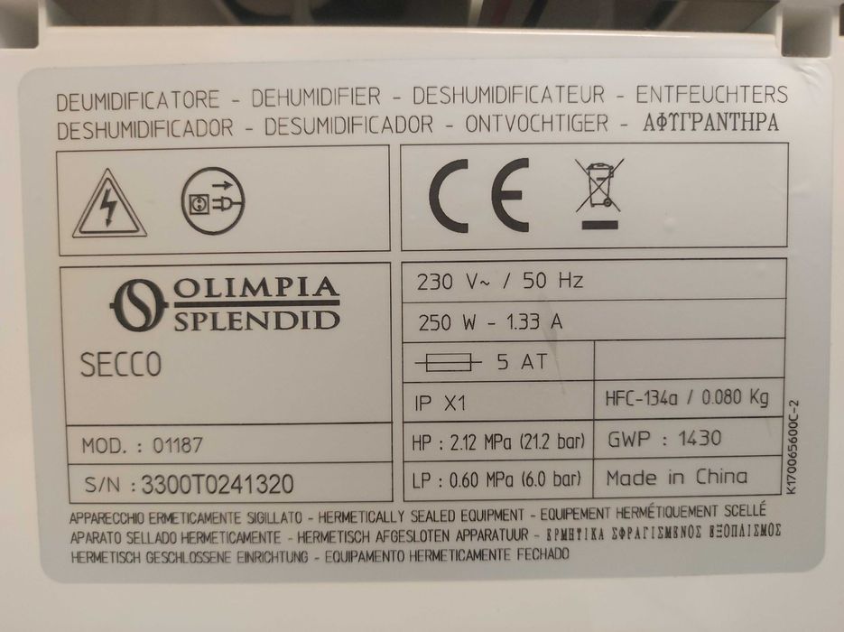 осушитель воздуха мини Deumidificatore Olimpia Splendid 01187