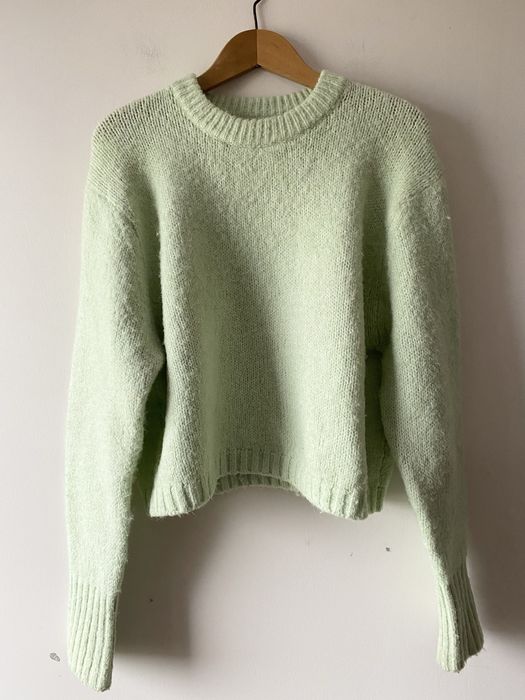 Zara miętowy sweter alpaka wełna