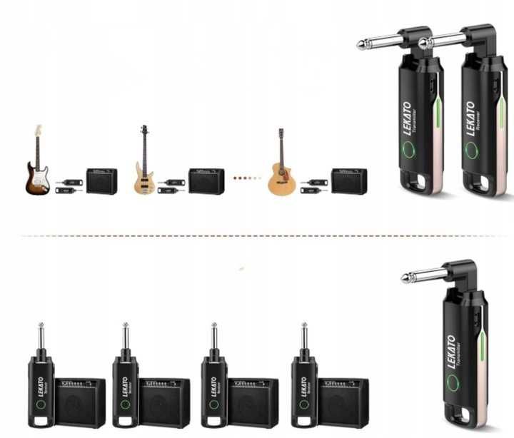 Bezprzewodowy system gitarowy z 70 kanałami LEKATO WS70 - czarny