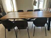 SKOGSTA – Mesa de Refeição + 10 Cadeiras|MesaAcácia– 235x100 cm