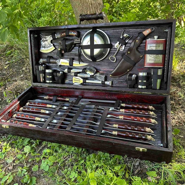 Подарки для военных, для мужчин, наборы шампуров в кейсе, шампура