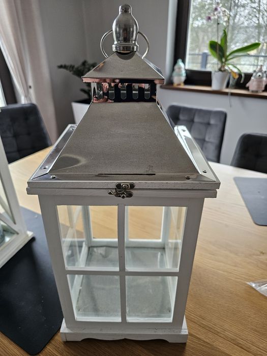 Lampion Latarnia duży 55cm drewno metal