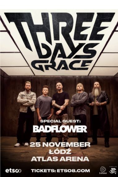 3 bilety na Three days grace 25.11.2025 Lodz