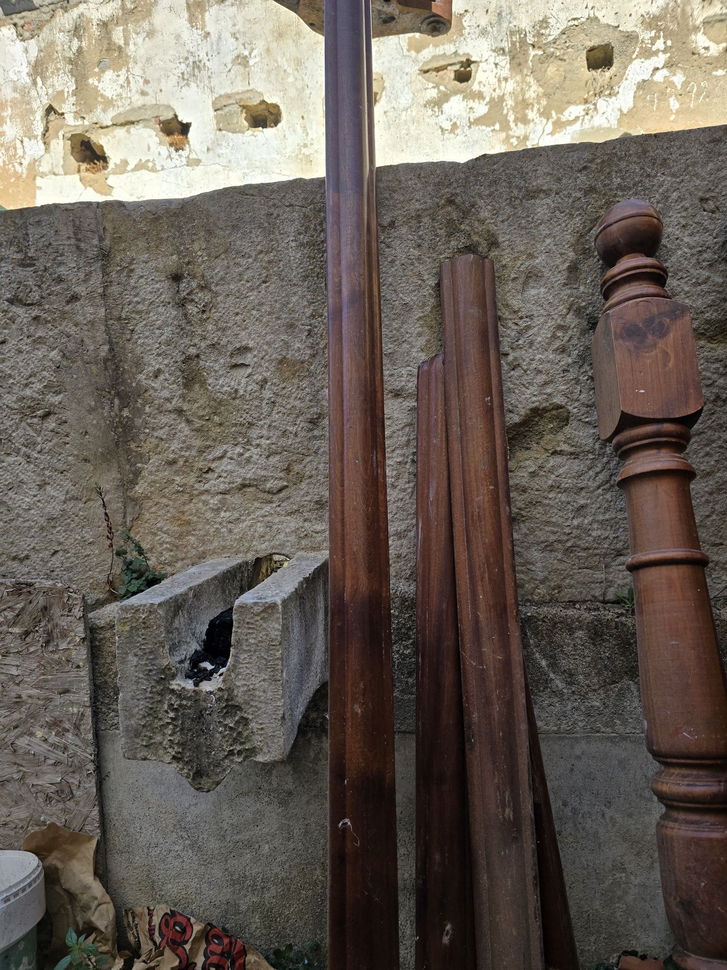 Lareira ferro fundido/madeira maciça