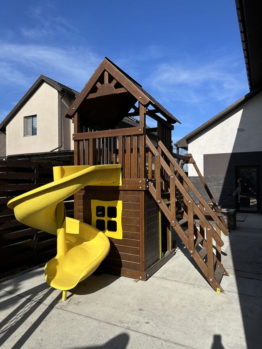 Ігровий дитячий комплекс майданчик, винтова спіральна гірка