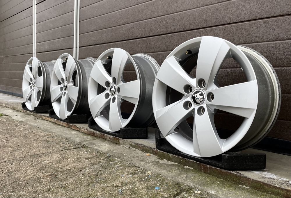 4x felgi aluminiowe 5x100 r15 et38 6,5J Alufelgi Oryginał Skoda 15”