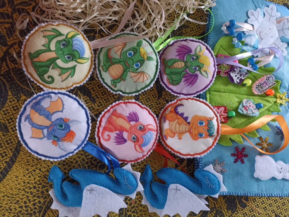 динозавр з фетру новий рік набір на ялинку кулька