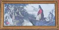 Obraz antyk Jezus na łodzi