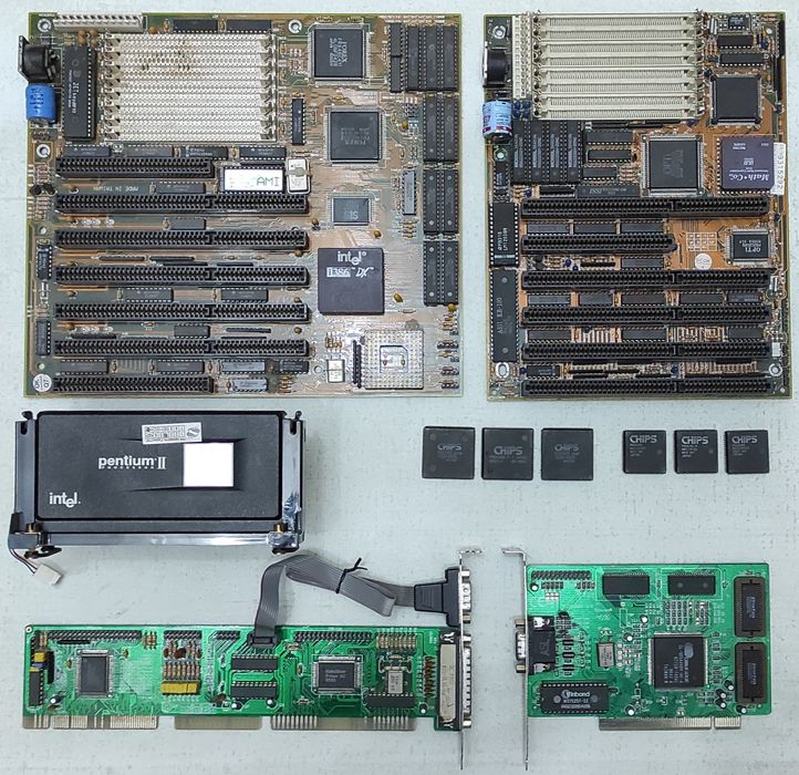 Ретро материнские платы, карты