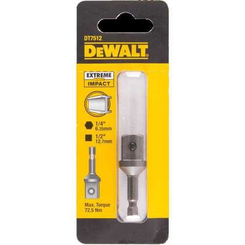 Перехідник з шестигранника 1/4″ на квадрат 1/2″ DeWALT