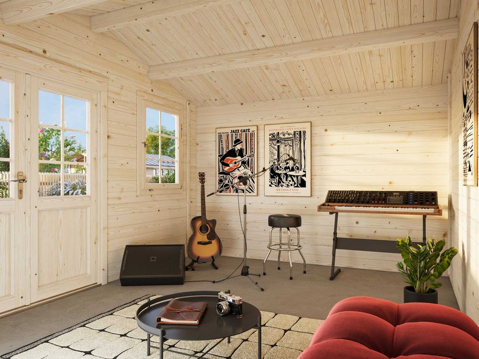 Domek letniskowy narzędziowy drewniany ogrodowy altana 3.8x3.2m 28mm