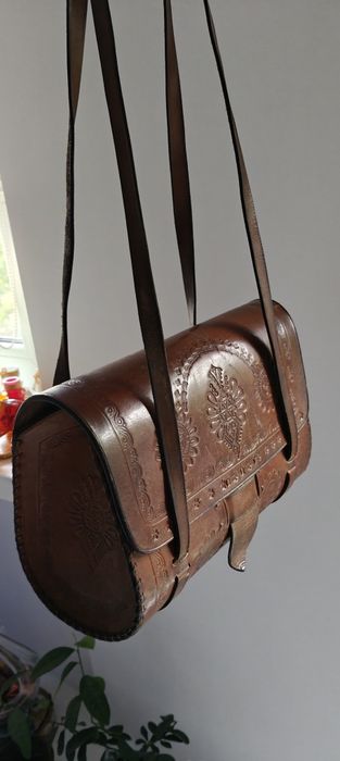 Porządna prerowska góralska torebka skórzana