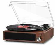 Gramofon winylowy Bluetooth vintage, z wbudowanym głośnikiem FYDEE brą