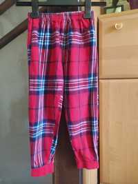 Spodnie piżamy bawełniane flanelowe rozmiar 110/116