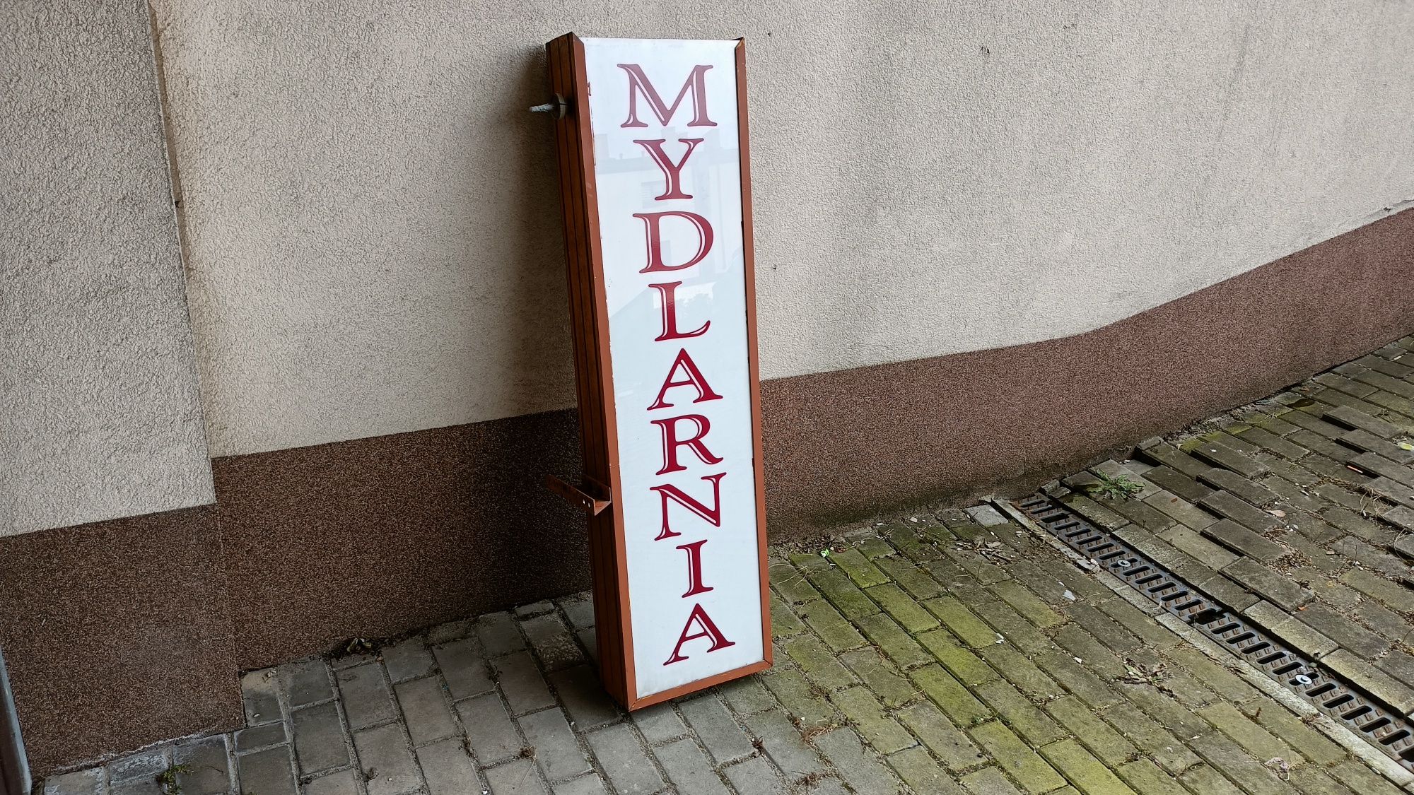 Stary Szyld Reklama podświetlana Mydlarnia Duży neon baner PRL