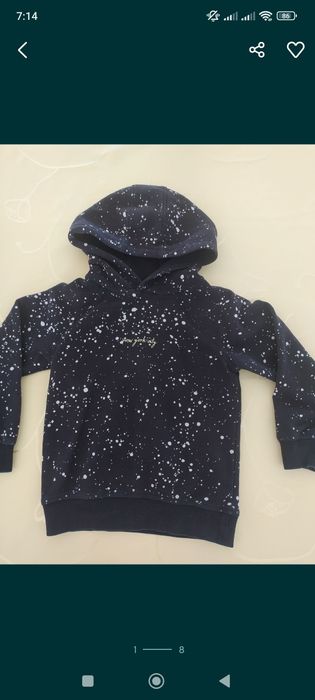 Bluza z kapturem 104-110 czarna chłopięca