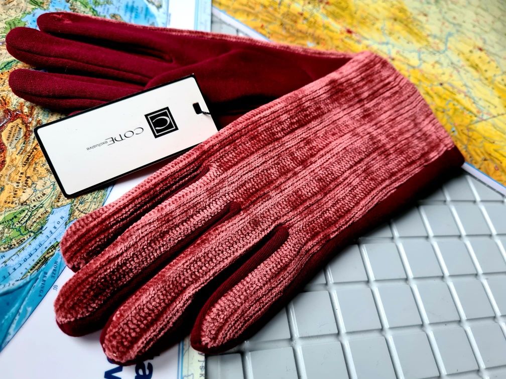 Code damskie rękawiczki zimowe ocieplane modne nowe