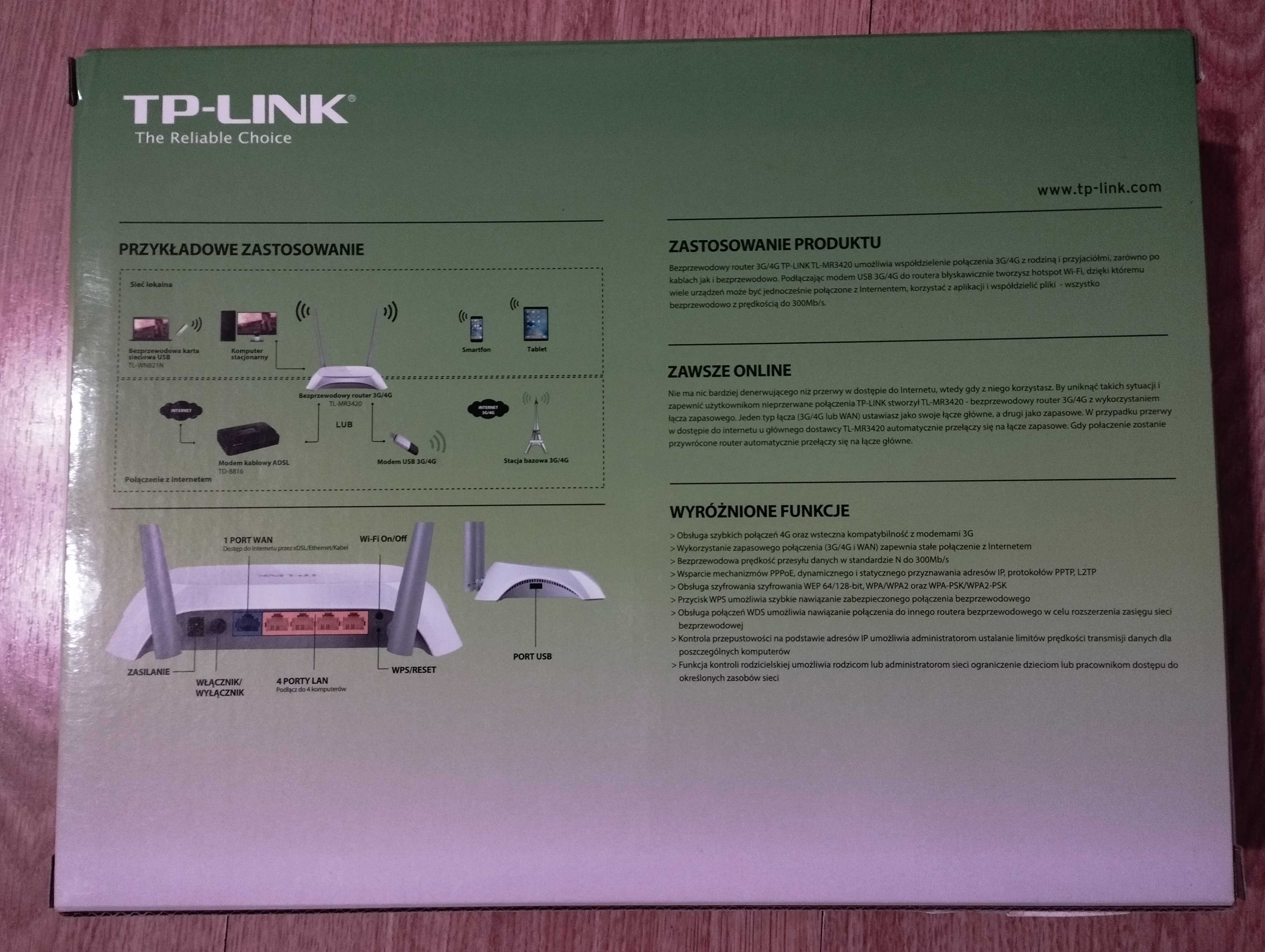 Router TP-LINK TL-MR3420 ver. 3.0 3G/4G