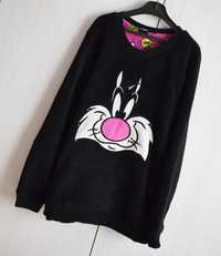 Bluza piżama polarowa ciepła XS S 34 polar Kot Sylwester Looney Tunes