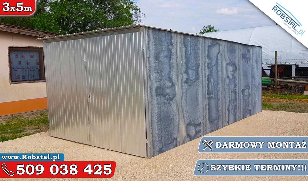 Garaż Blaszany blaszak na budowę 3x5m Darmowy Montaż