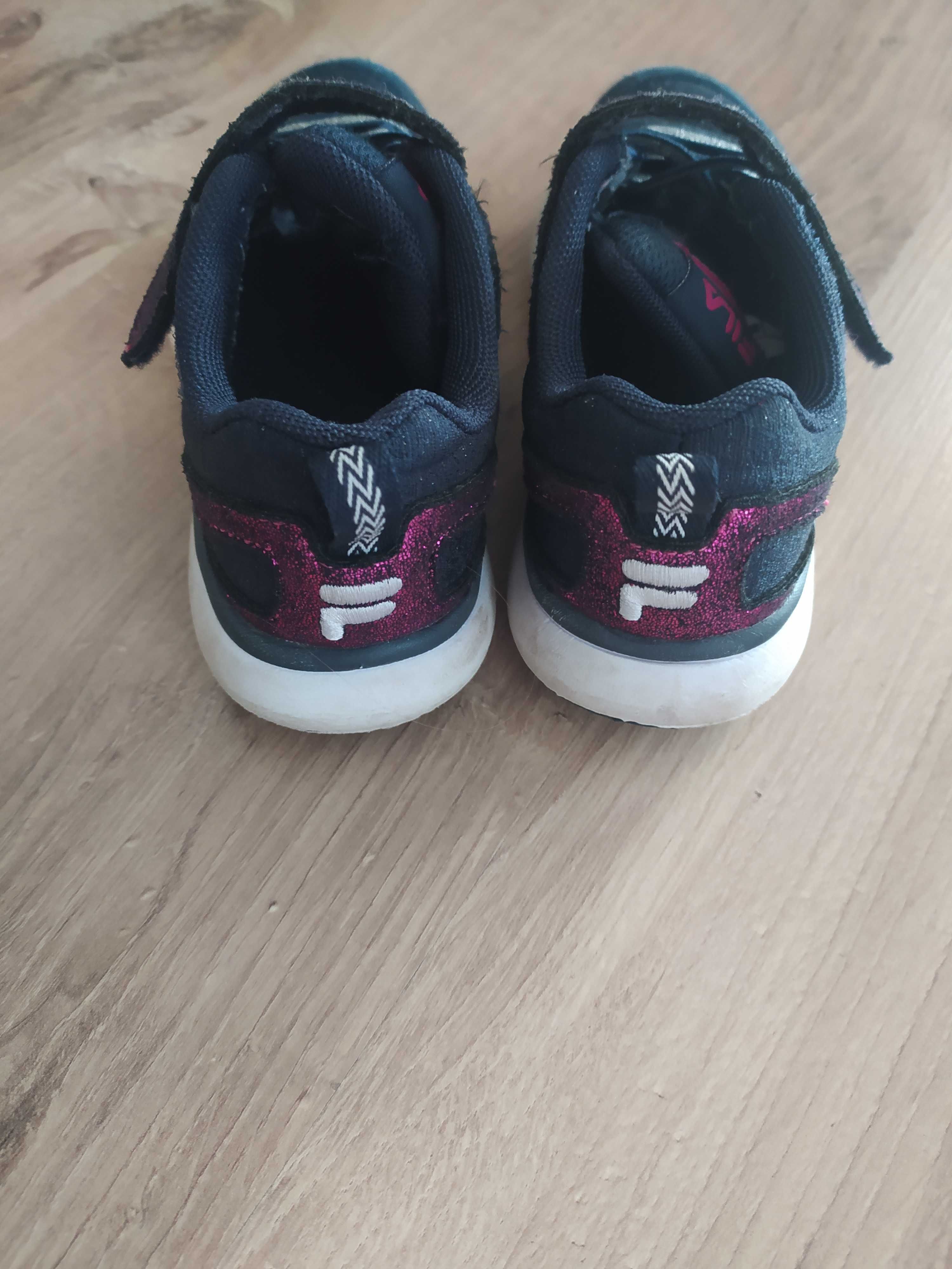 Buty sportowe adidasy sneakersy Fila granatowe różowe na rzepy r28