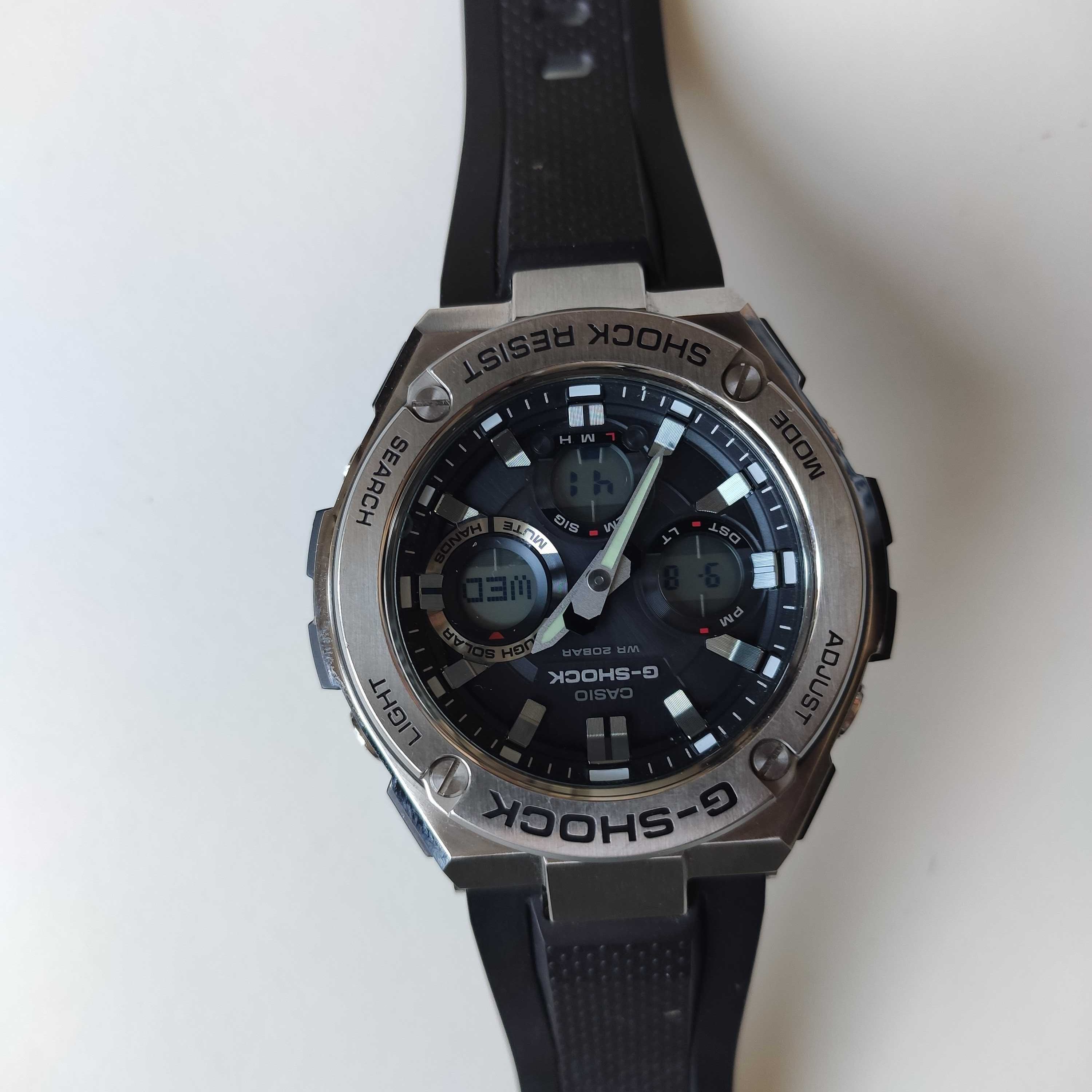 Casio G-Shock męski GST s110 SOLAR zegarek srebrny B100 W110 W130