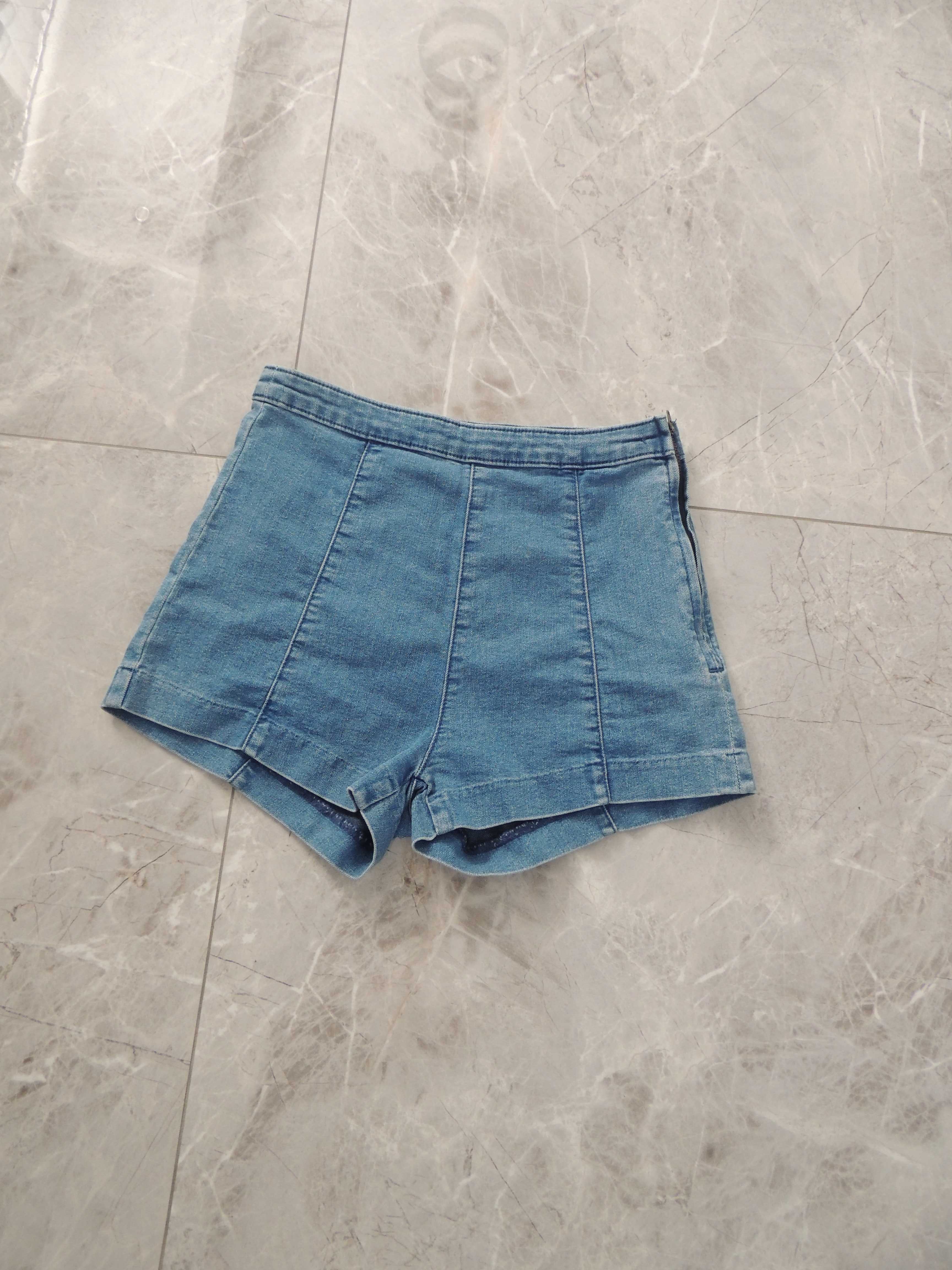krótkie dopasowane jeansy szorty xs/s H&m