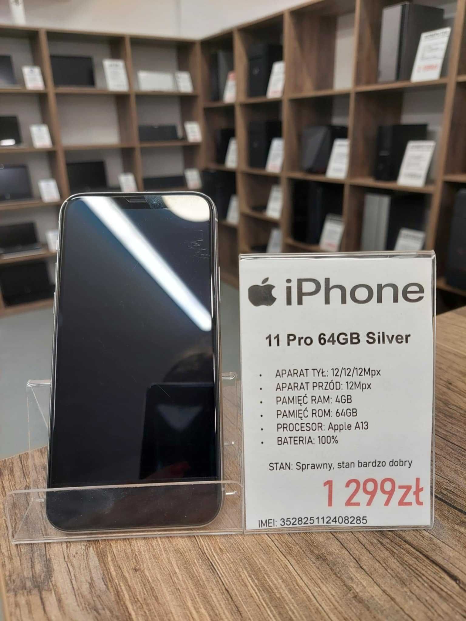 Smartfon Telefon Apple iPhone 11 Pro 64GB Silver stan bdb gwarancja