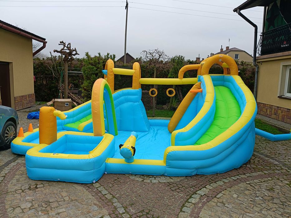 Dmuchany zamek ze zjeżdżalnią wodną i dmuchawą, zamki dmuchane XXL