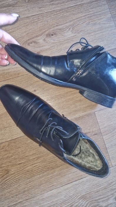 Нові чоловічі шкіряні зимові черевики (туфлі)