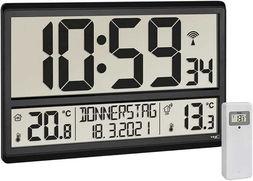 годинник настінний цифровий TFA Dostmann Digital XL Wall 60.4521.01
