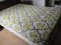 Colcha antiga reversível cama de casal em algodão com relevo 220x240cm