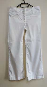 Długie szerokie spodnie H&M rozmiar S / 36 / 8 z kieszonkami białe