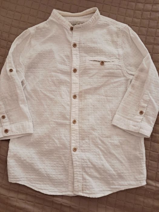 Camisa branca manga curta ZARA 8 anos