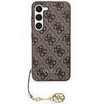 Etui Guess 4g Charms Collection na Samsung Galaxy S24 Ultra - brązowe