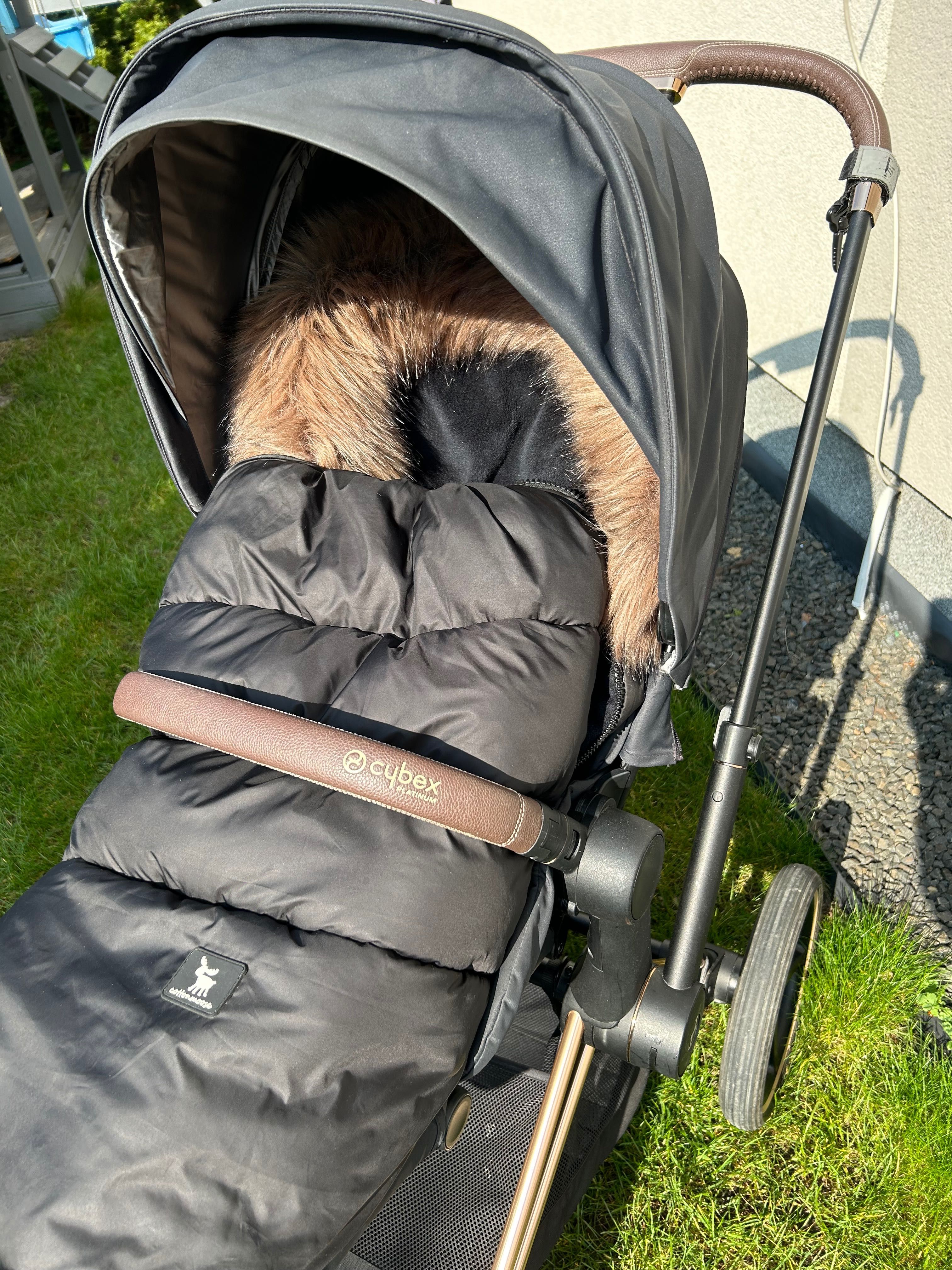 Spacerówka Cybex 2.0 rose gold + śpiworek cottonmoose