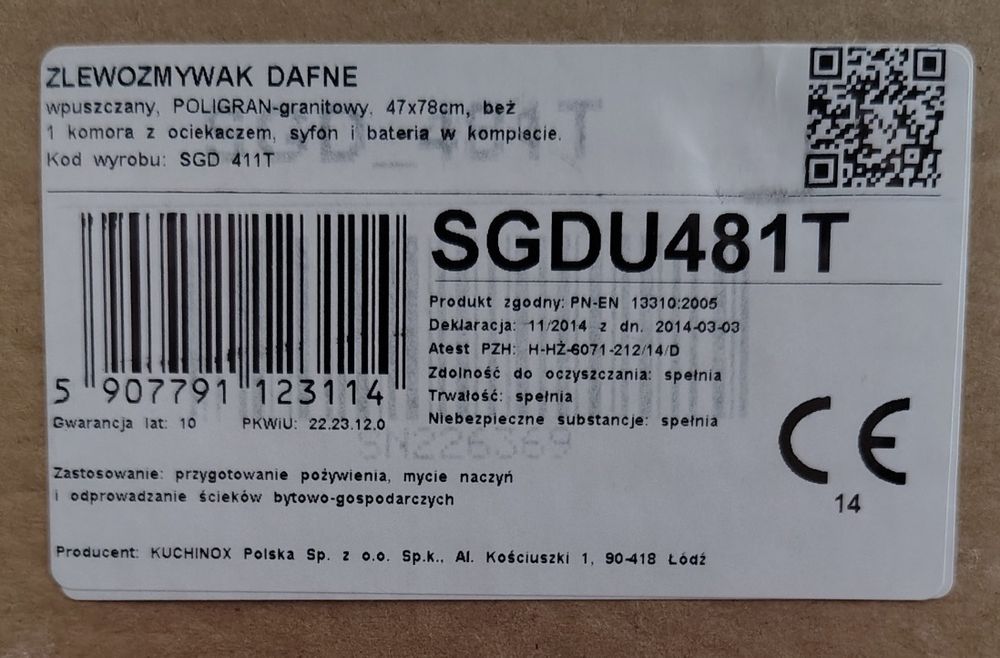 Zlewozmywak Dafne Nowy