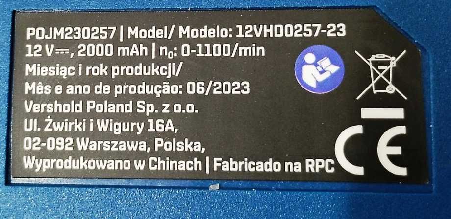 NOWA Akumulatorowa młotowiertarka udarowa SDS Plus 12V MAX Niteo