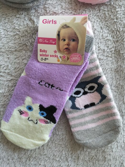 Nowe skarpety skarpetki niemowlęce frotte z ABS 0-8 mies zestaw 12 par