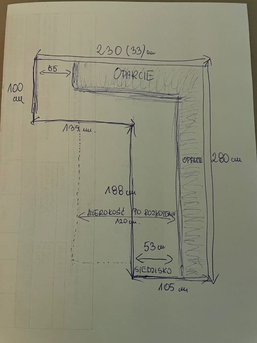 Duży narożnik z funkcją spania