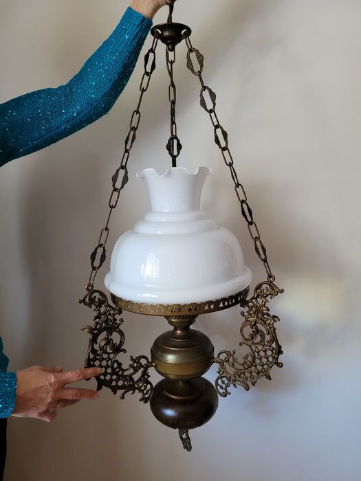 Żyrandol lampa wisząca mosiężna