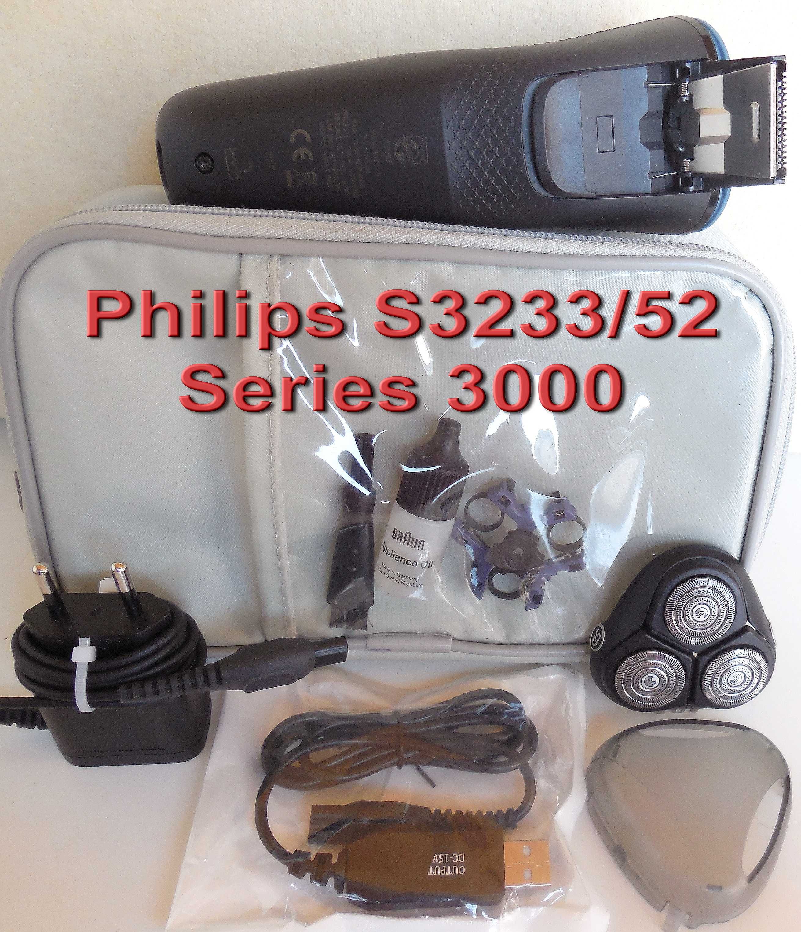 Philips S3233/52 с новыми HQ9 ножами и сетками + подарок USB шнур 15V