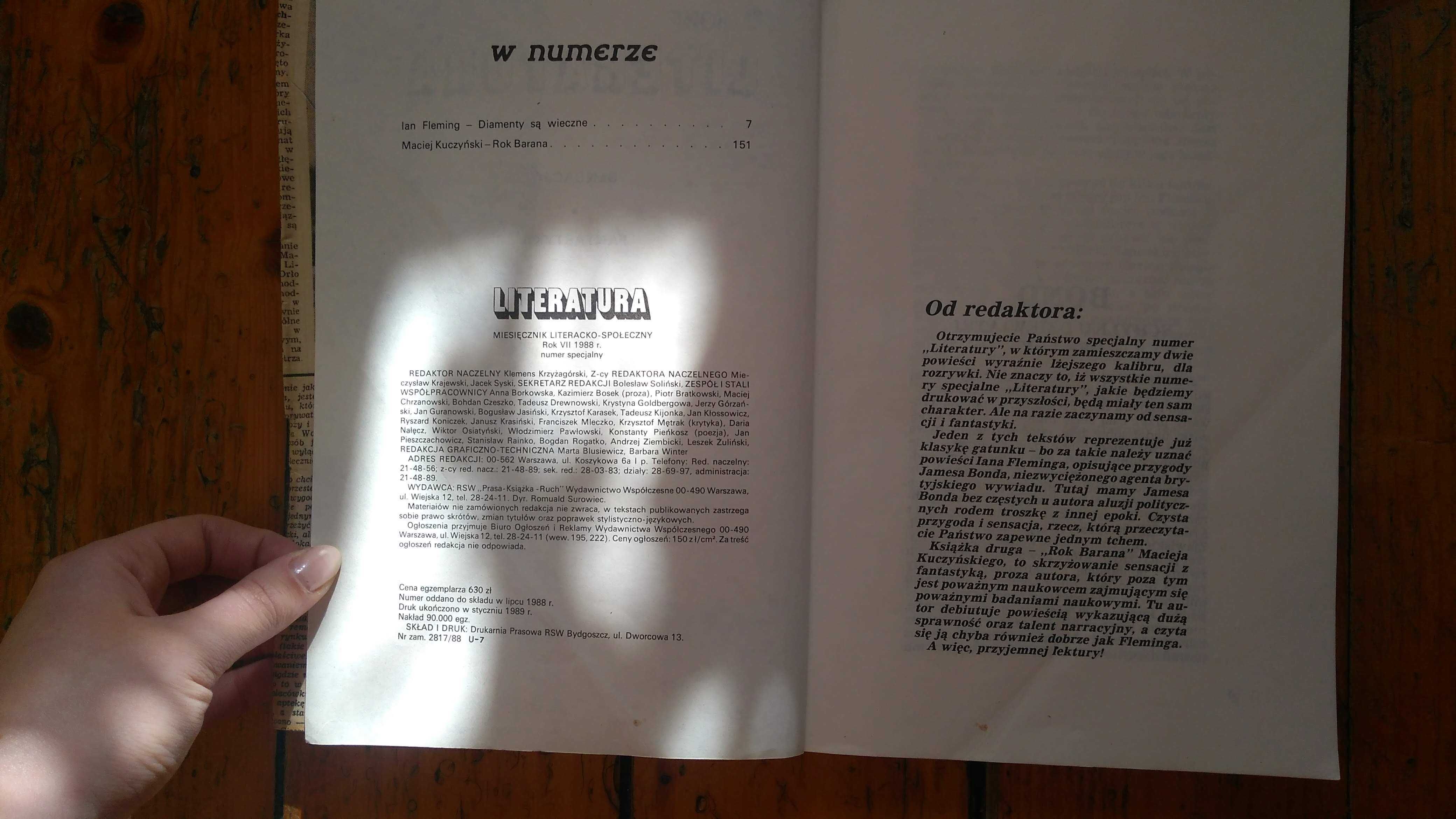 "Literatura" M. Kuczyński miesięcznik 1988