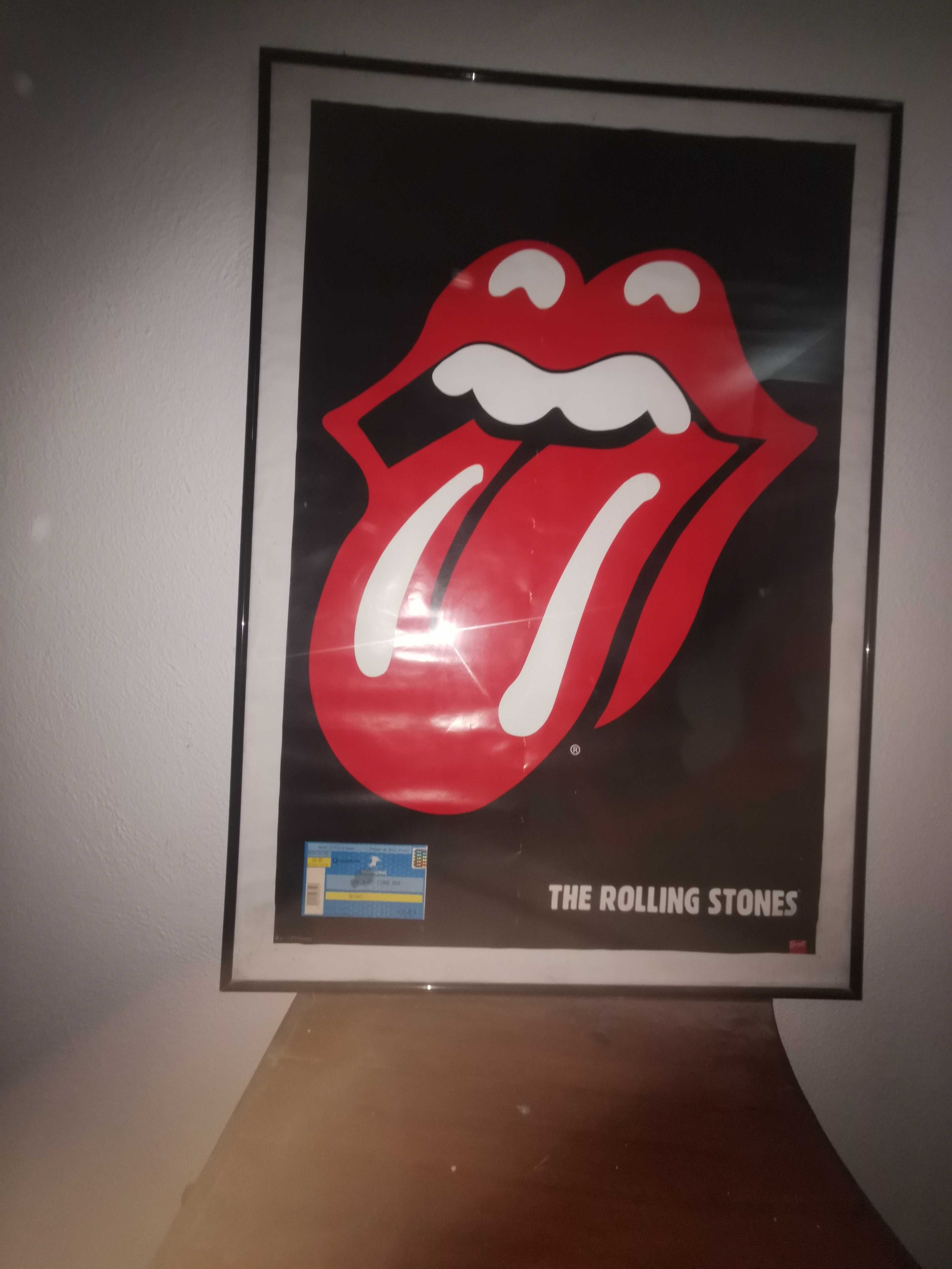 Moldura  Rolling Stones + bilhete Rock in Rio de 2014.