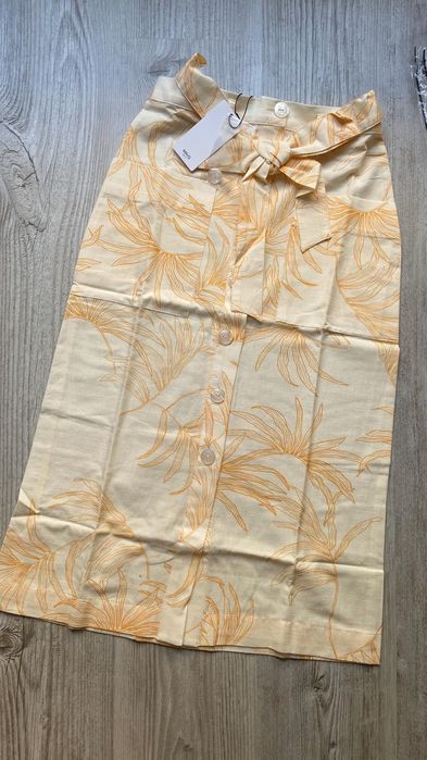 Юбка миди Mango хлопок