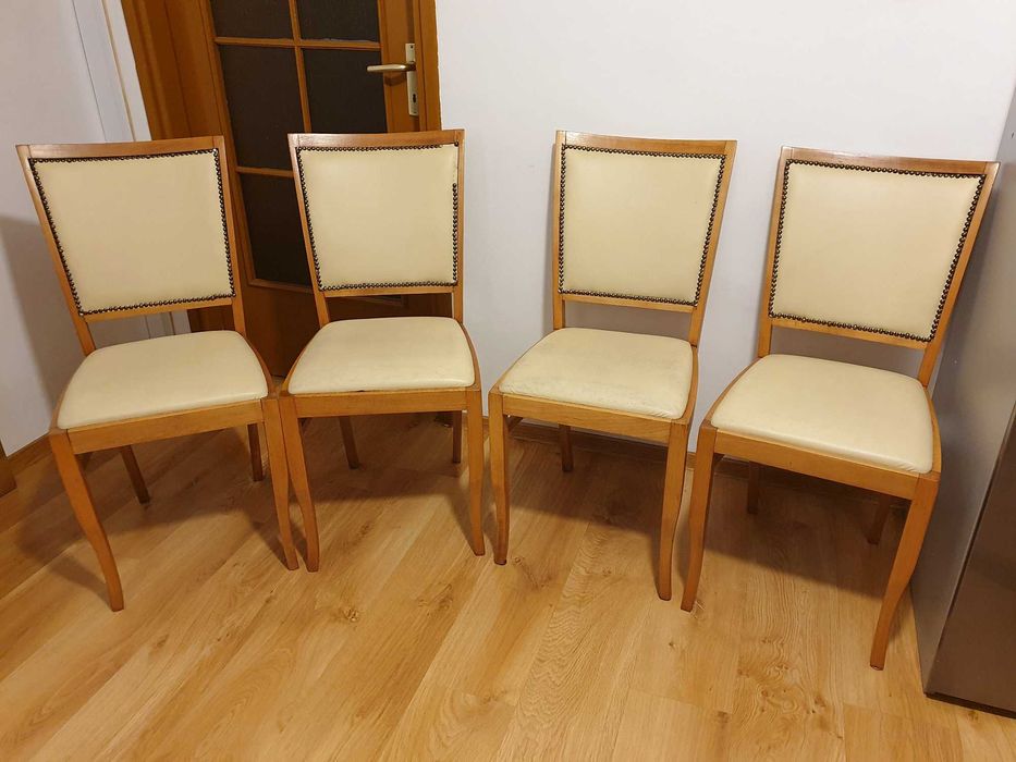 Stare drewniane krzesła PRL, Vintage, Art deco 4x sztuki